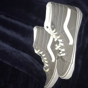 grey skate high vans